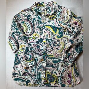 Talbots Paisley Print Women’s Blouse - Size Large